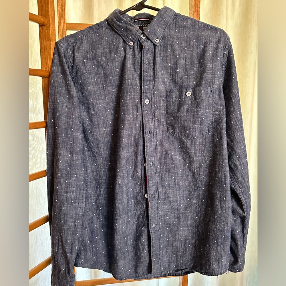Denim and Flower Ricky Singh Long Sleeve Button Down Casual Shirt Large Slim